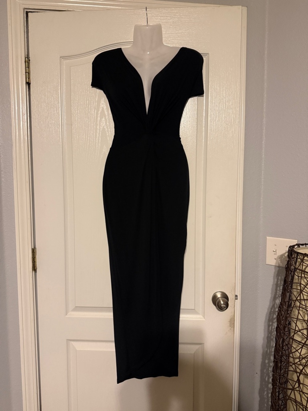 Rolla Coster Black Twist-Detail Midi Dress